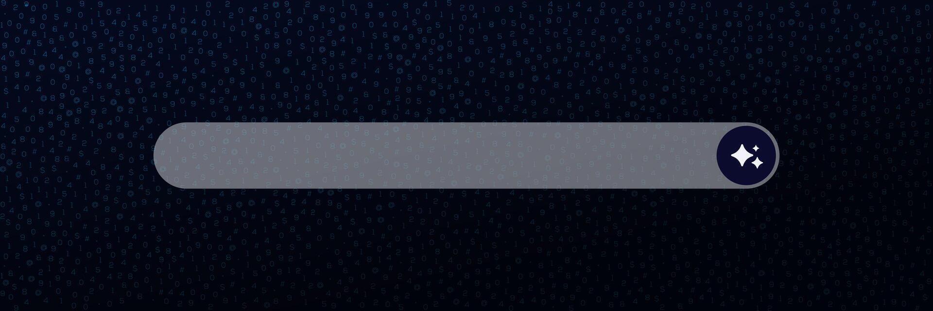 Ai interface search bar with digital data elements in minimalist graphic design vector