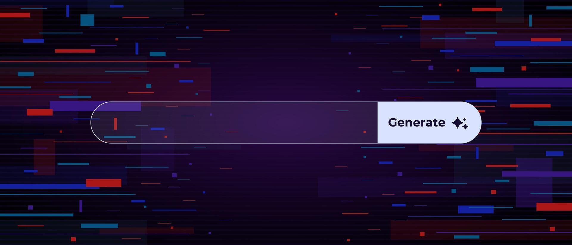 Ai interface with generate button highlighting artificial intelligence concept vector