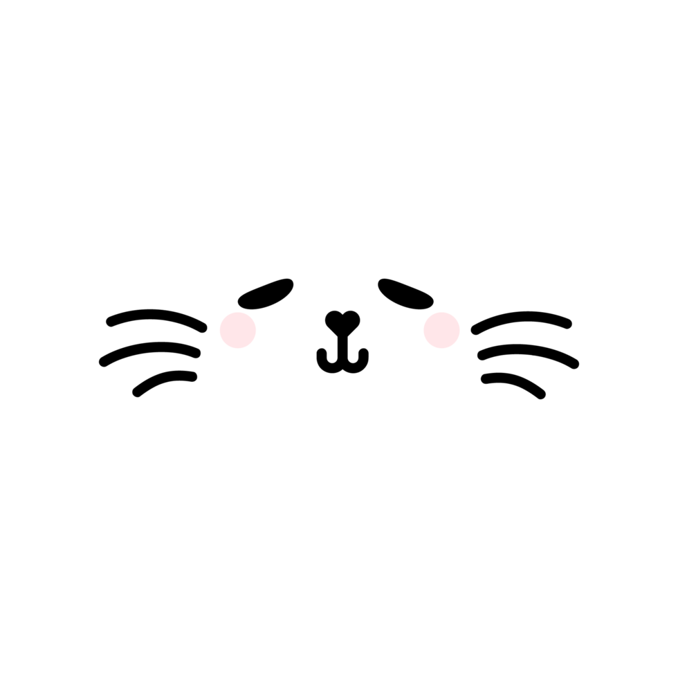 Minimal Bunny Face Line Art Design png