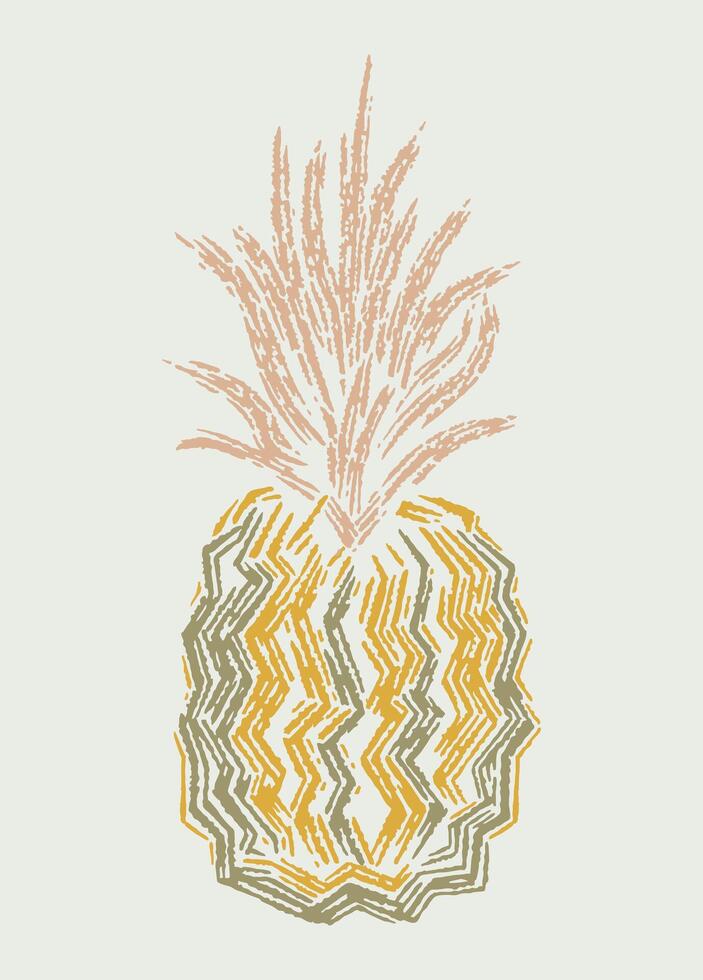 Abstract pineapple art. vector