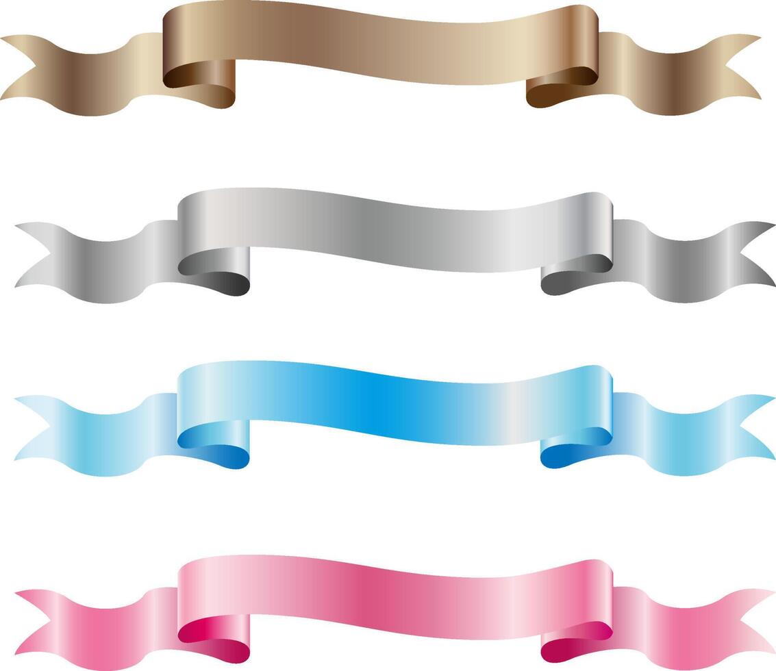 satin ribbon, twisted on a table, isolated on a white background vector