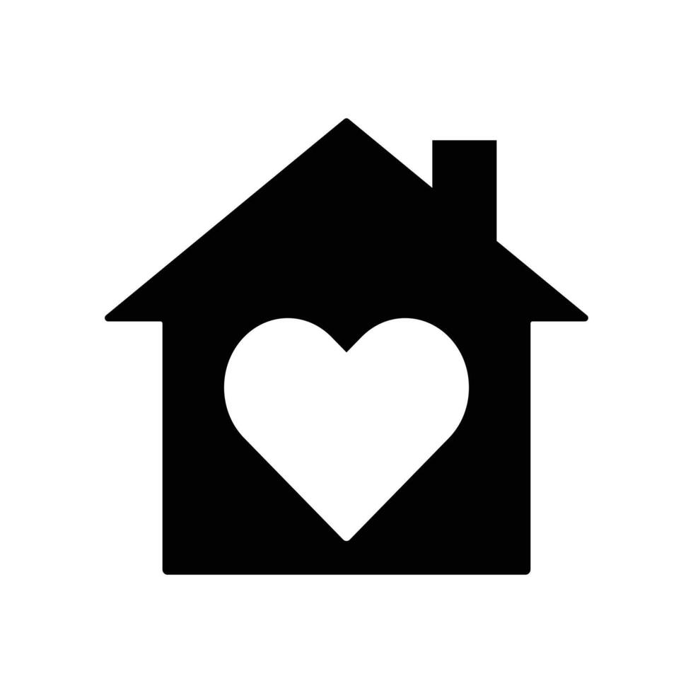 house with heart icon design template vector