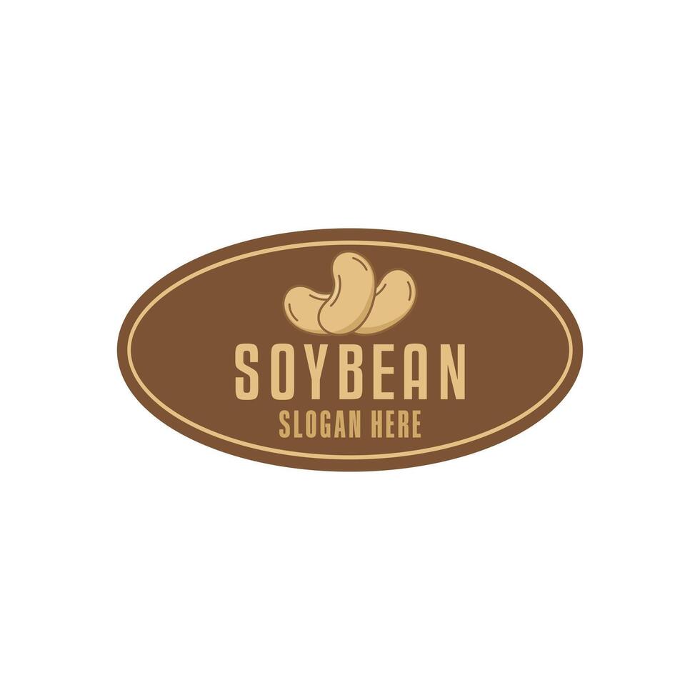 soybean logo design vintage label vector