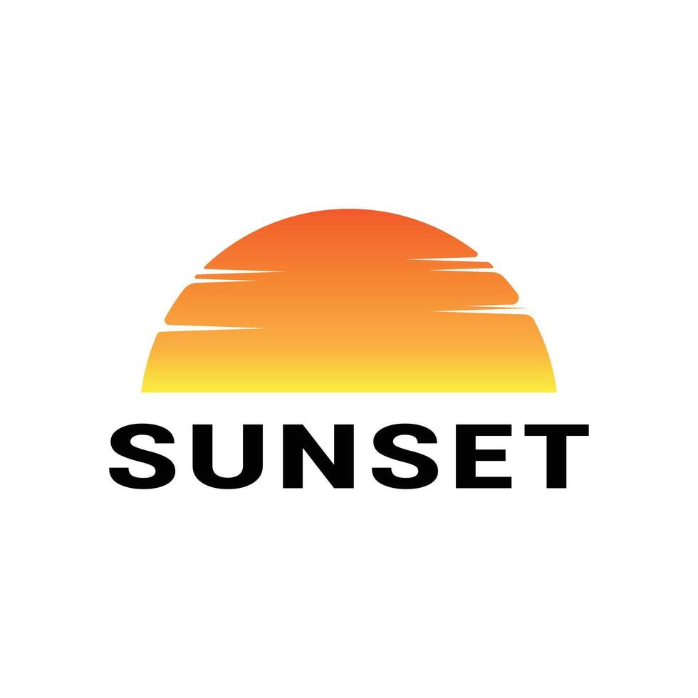 sunset logo design concept simple vector