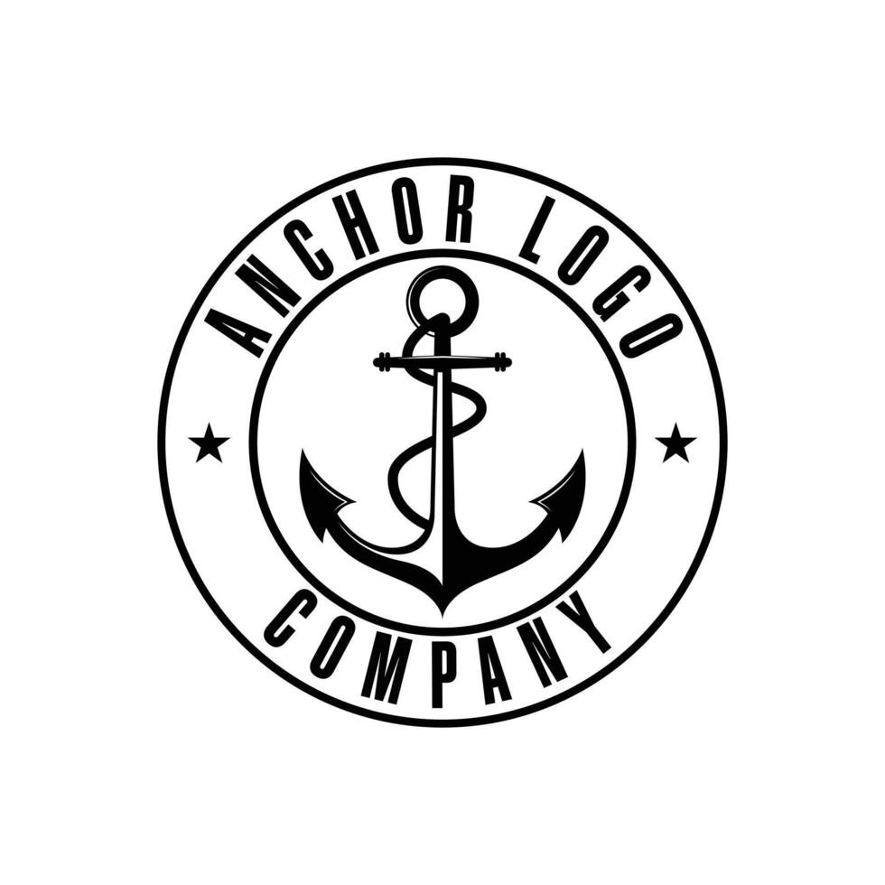 anchor logo company vintage label circle vector