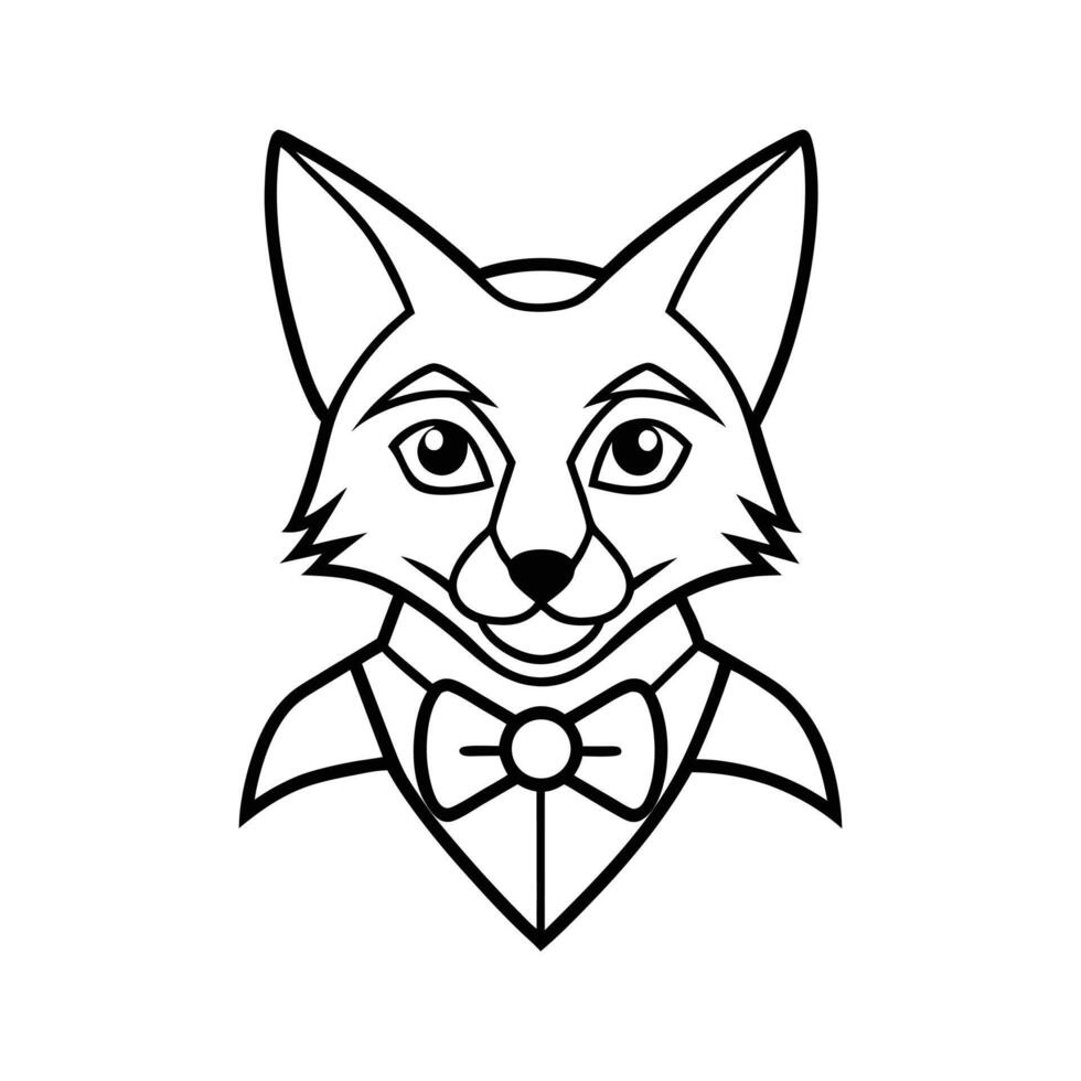 Fox with bow tie illustration vector