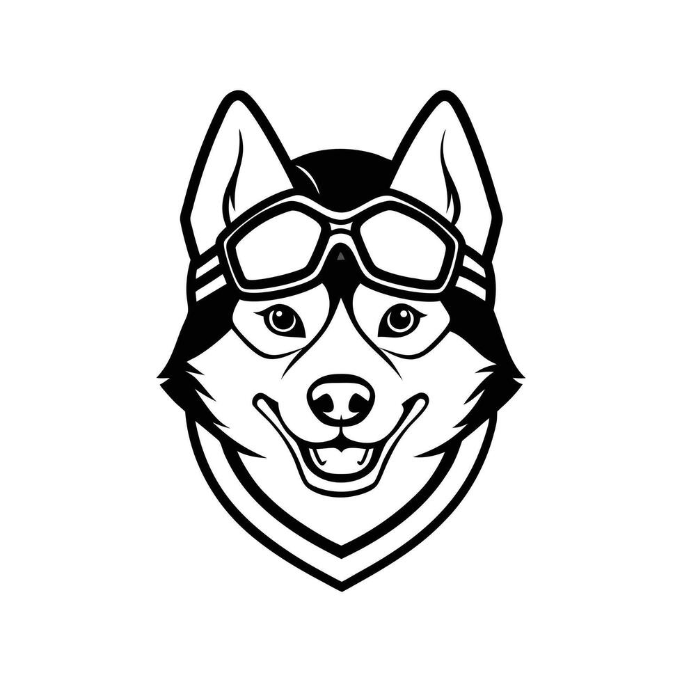 A dog wearing goggles and a helmet vector