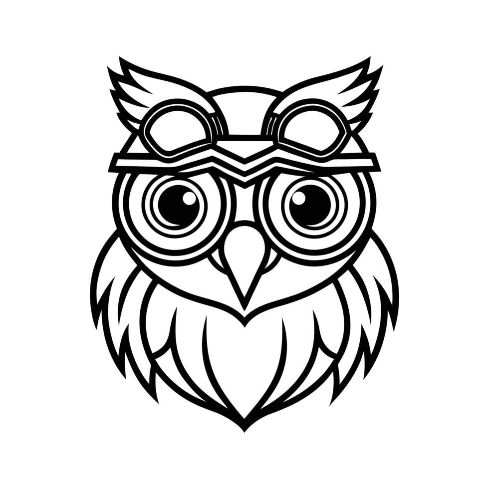 An owl with goggles on its head vector