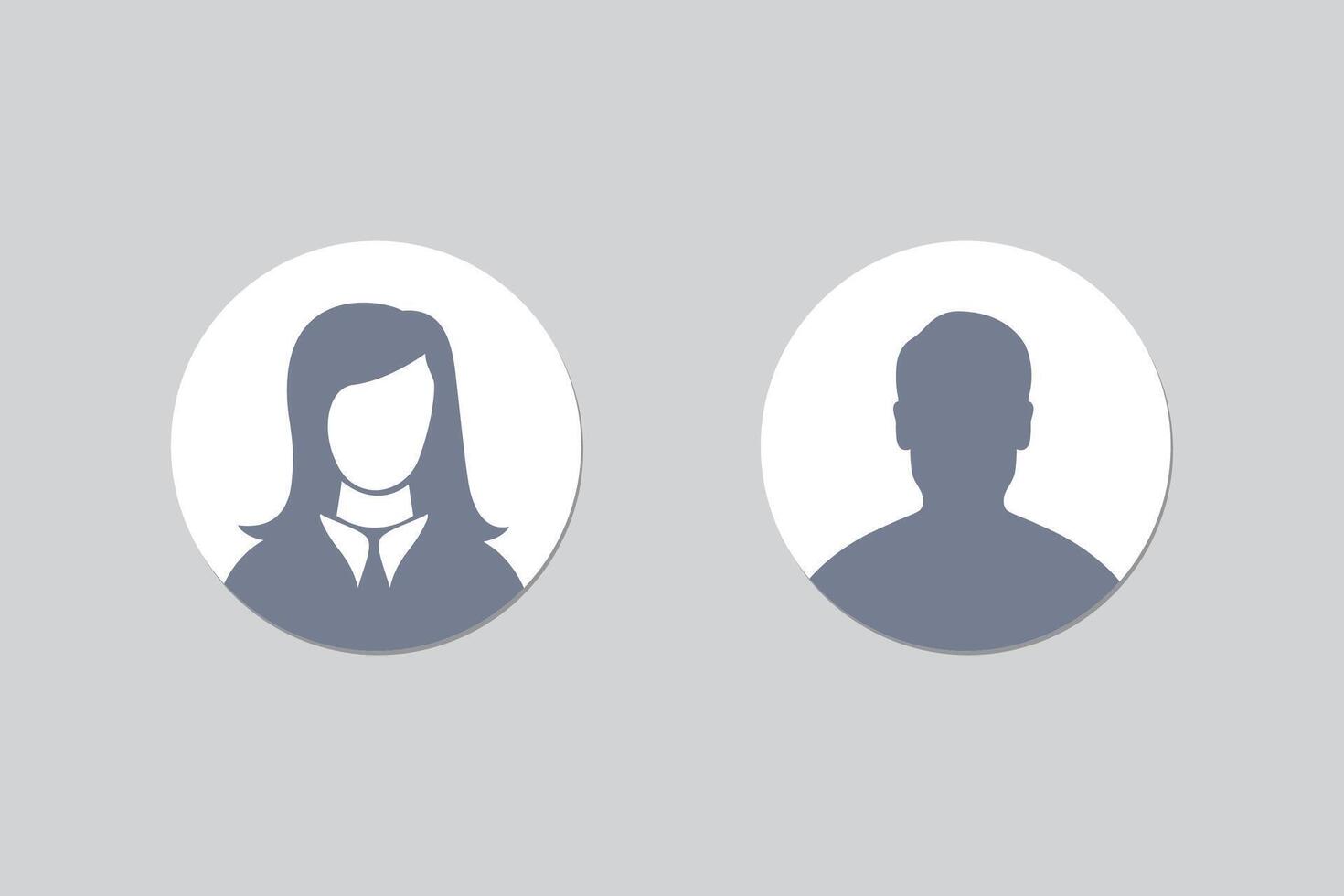 Gray placeholder. Man and woman. Avatar default user icon set. Social media user profile icon vector
