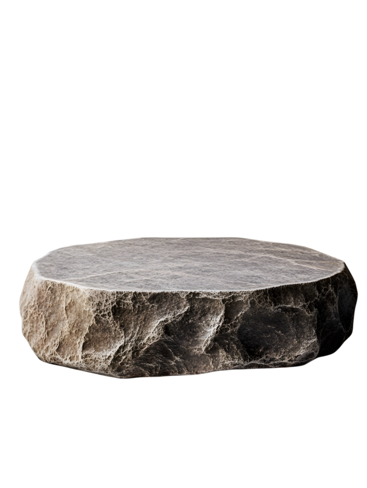 Round stone slab with rugged texture png