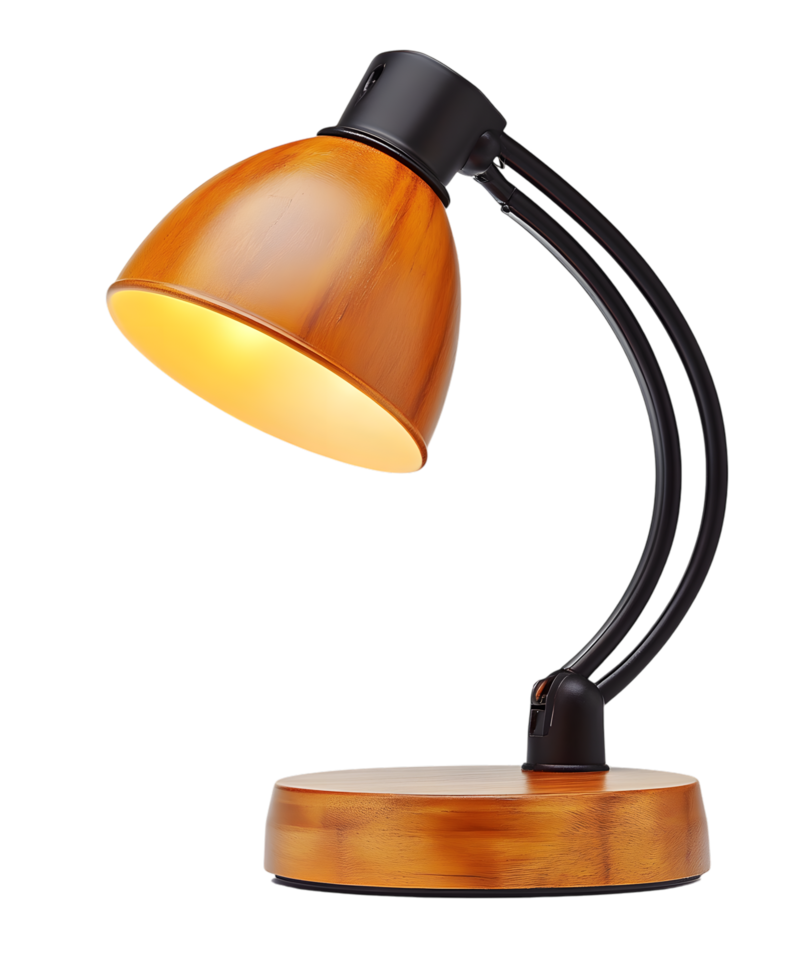 Modern desk lamp with warm glow png