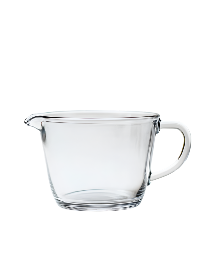 Glass measuring cup with handle and spout png