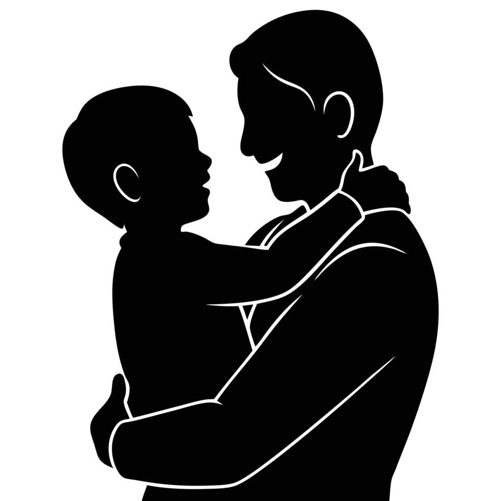 Father and Child Embrace Love and Connection Artwork vector