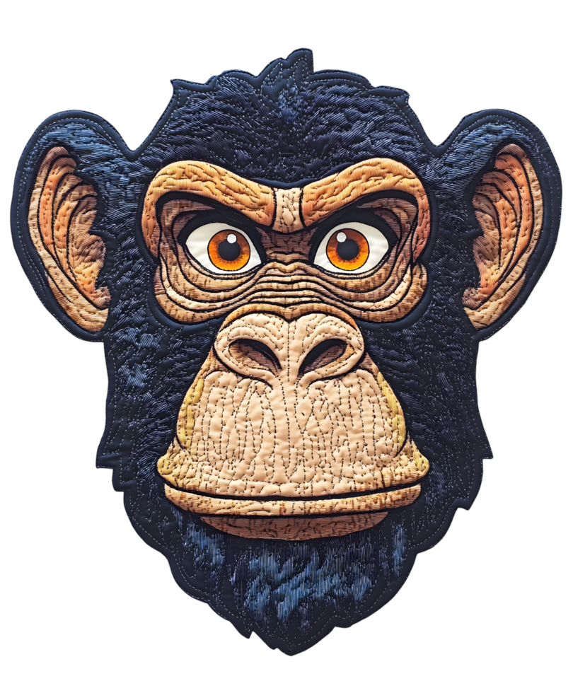A monkey head with an angry expression on it png