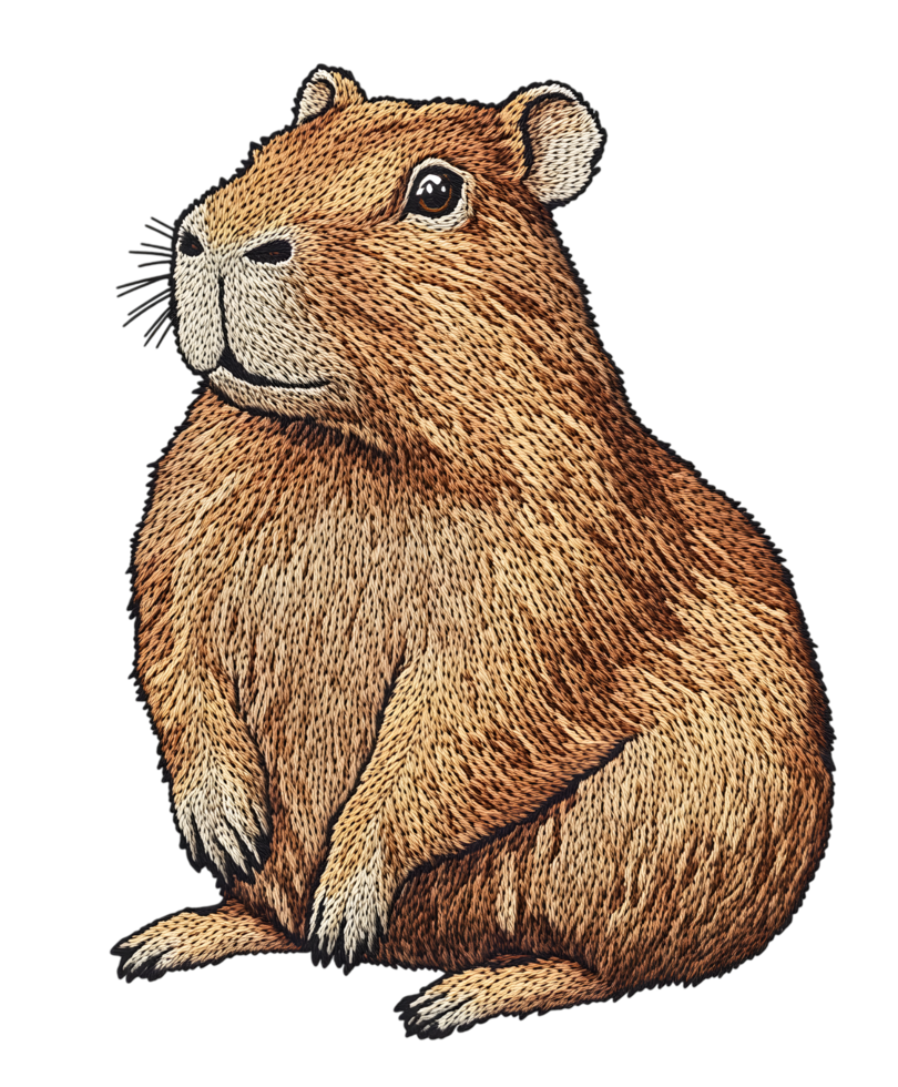 A drawing of a brown rodent sitting on its hind legs png