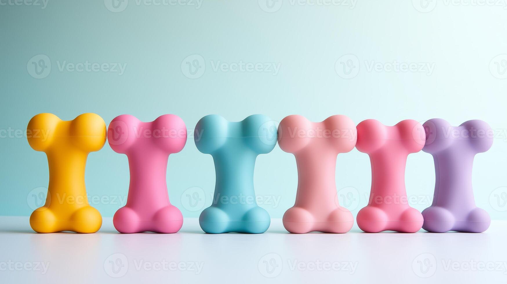 Dog Chew Toy, non-toxic rubber bone toy for dogs on a light background. 1 photo