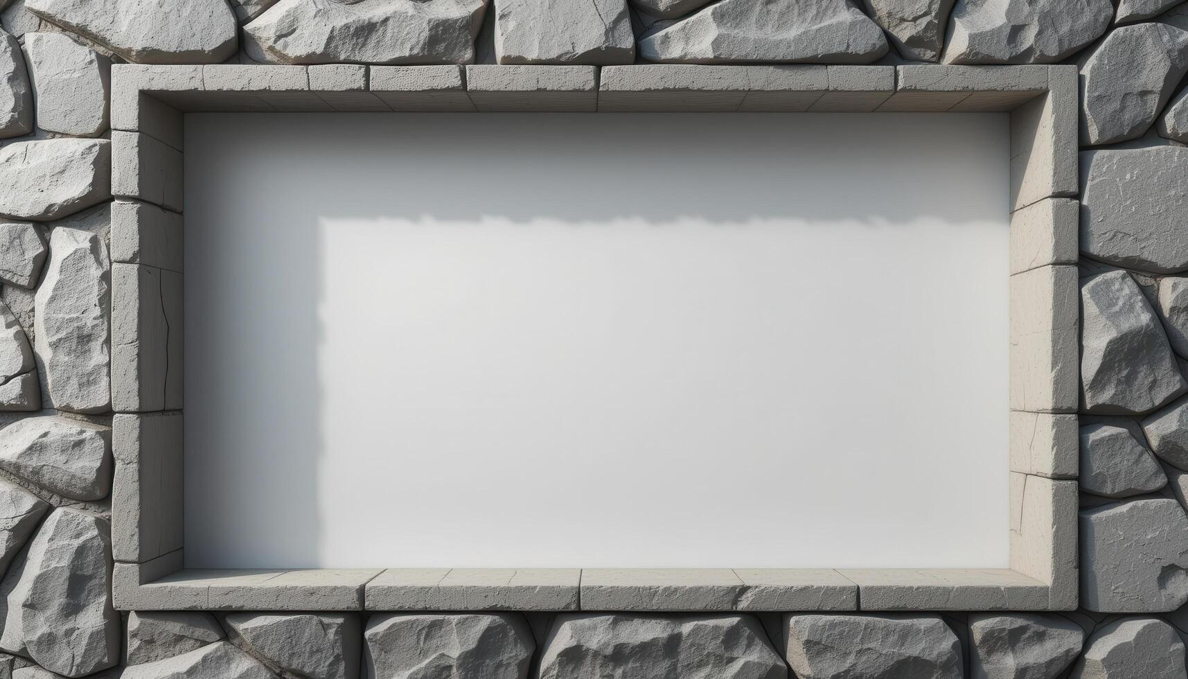 Stone Framed Blank White Rectangular Panel photo