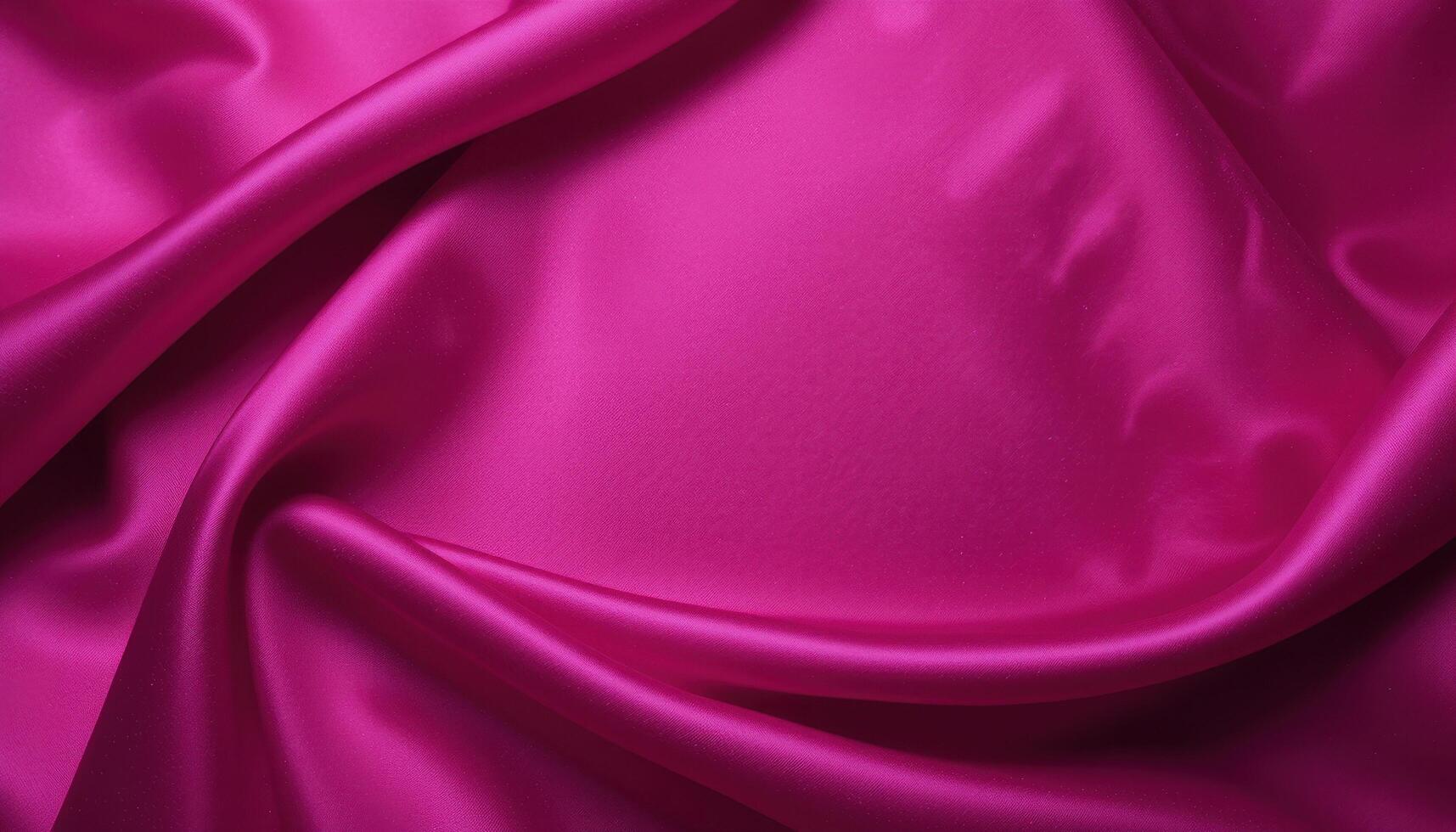Fuchsia satin fabric with smooth folds. photo