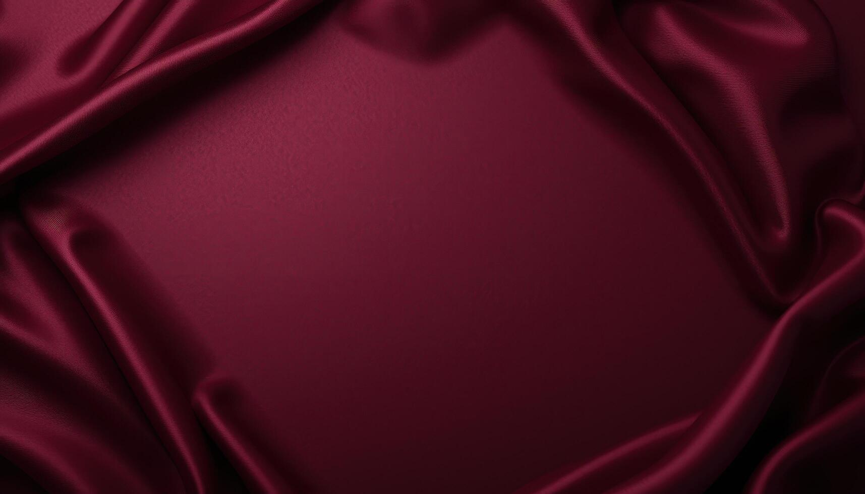 Burgundy silk fabric draped in a symmetrical pattern. photo