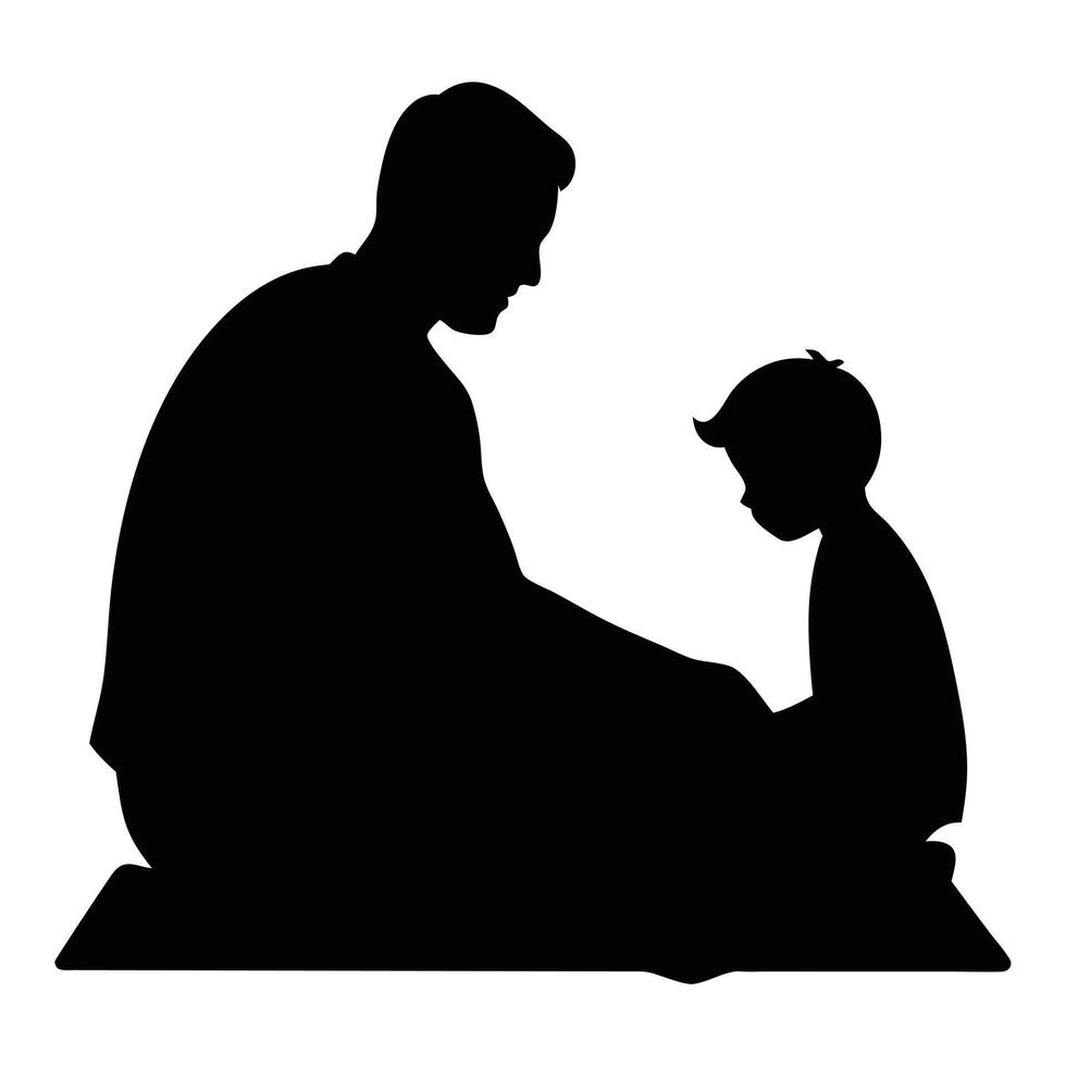 Father and Son Sharing Intimate Comfort Moment vector