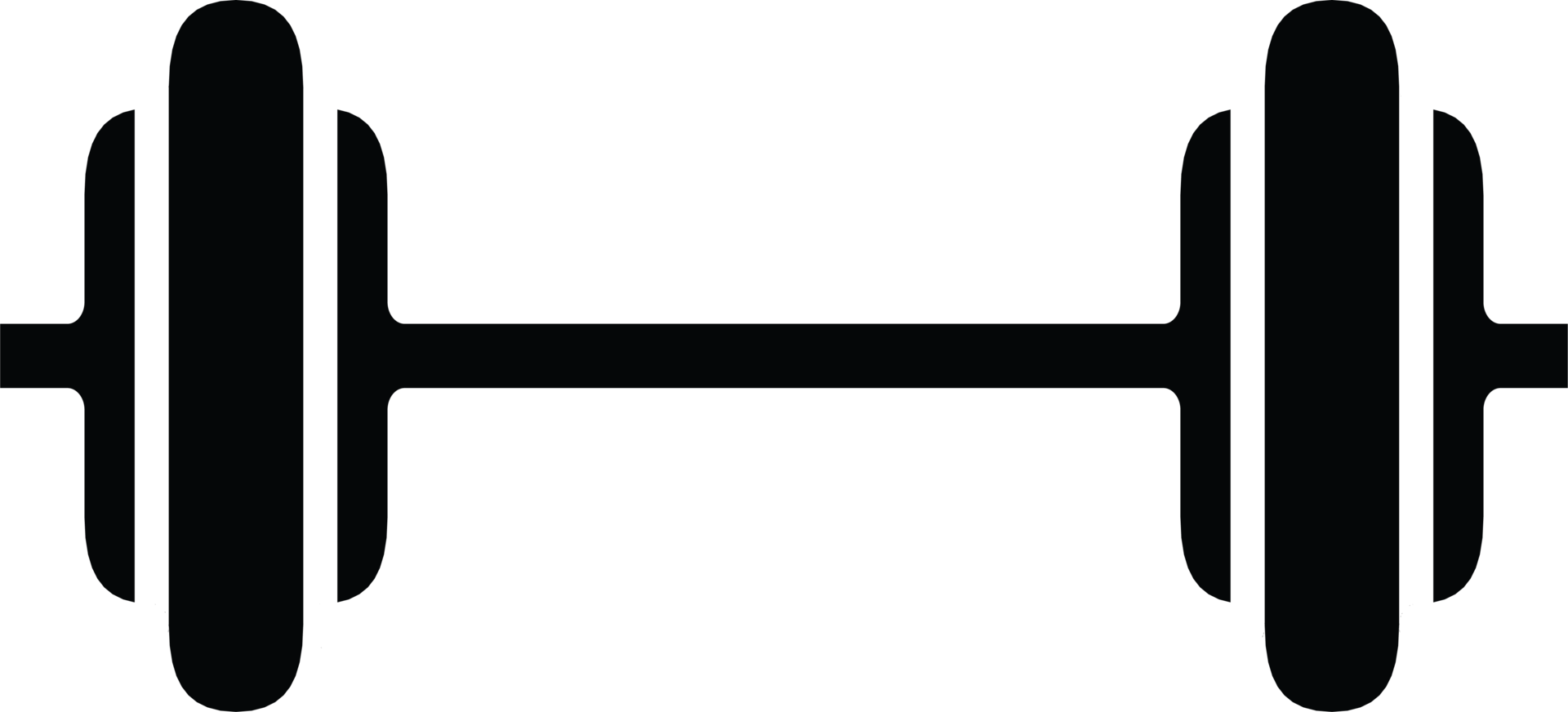 Simple black dumbbell icon, a universal symbol for fitness, weight training, and exercise, clean illustration for gym and health-related designs, high resolution available png