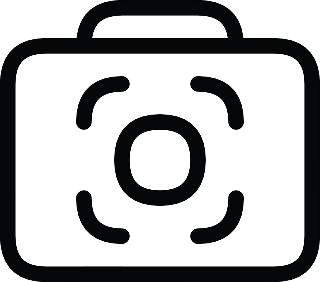 Simple outline of a camera icon, a universal symbol for photography, picture taking, and memories, clean line art illustration for design and media, high resolution available. png
