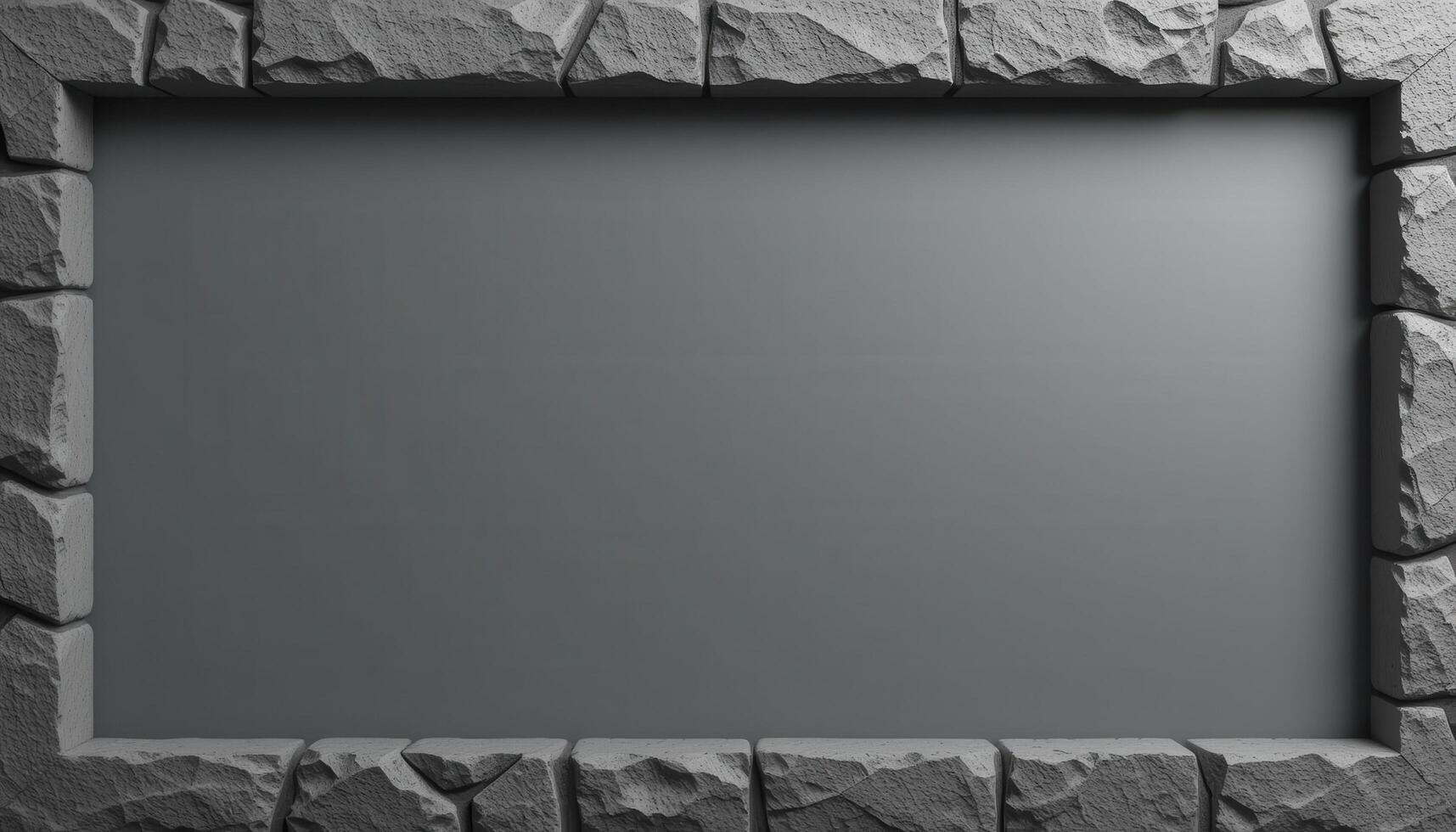 Grey Background Stone Frame Rectangular Design photo