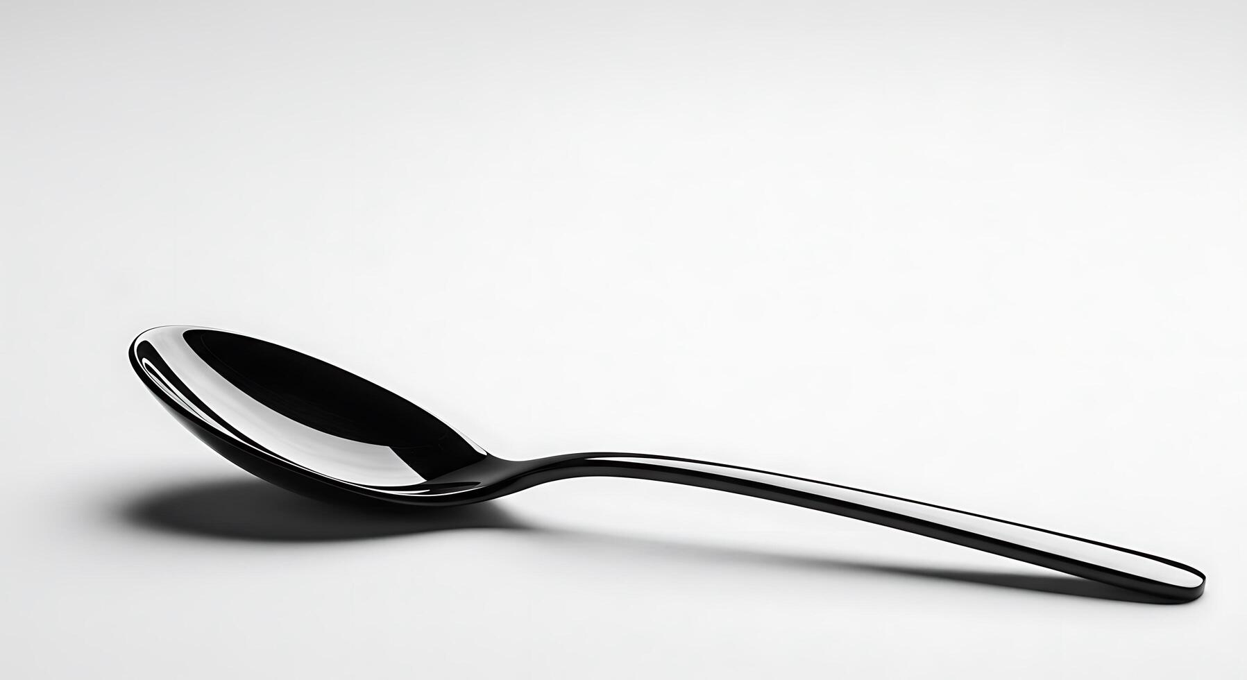 A black and white photo of a spoon