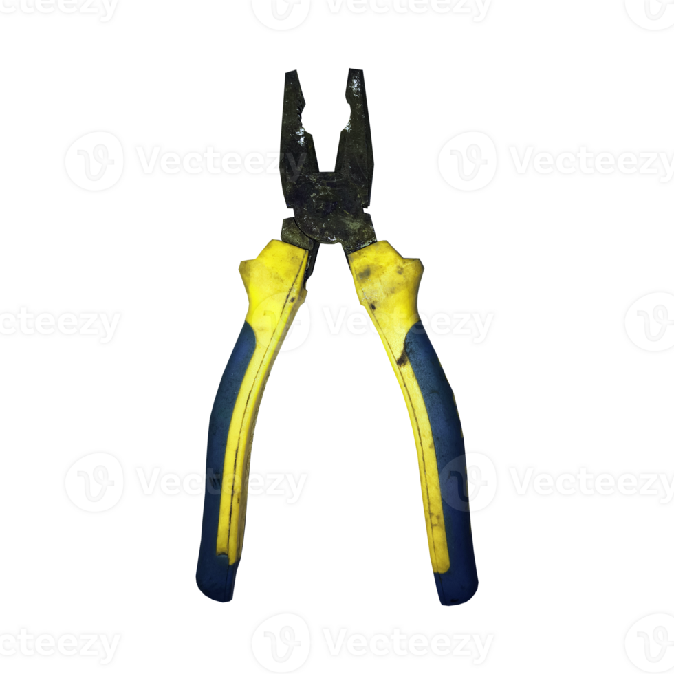 pliers with metal jaws and rubber grips png