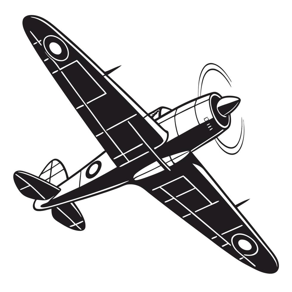 Vintage World War II Fighter Plane Illustration vector