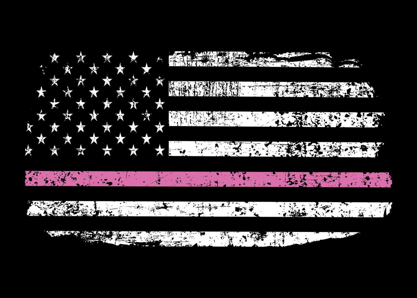Patriotic USA Flag Featuring a Thin Pink Line, Strong Statement Design vector