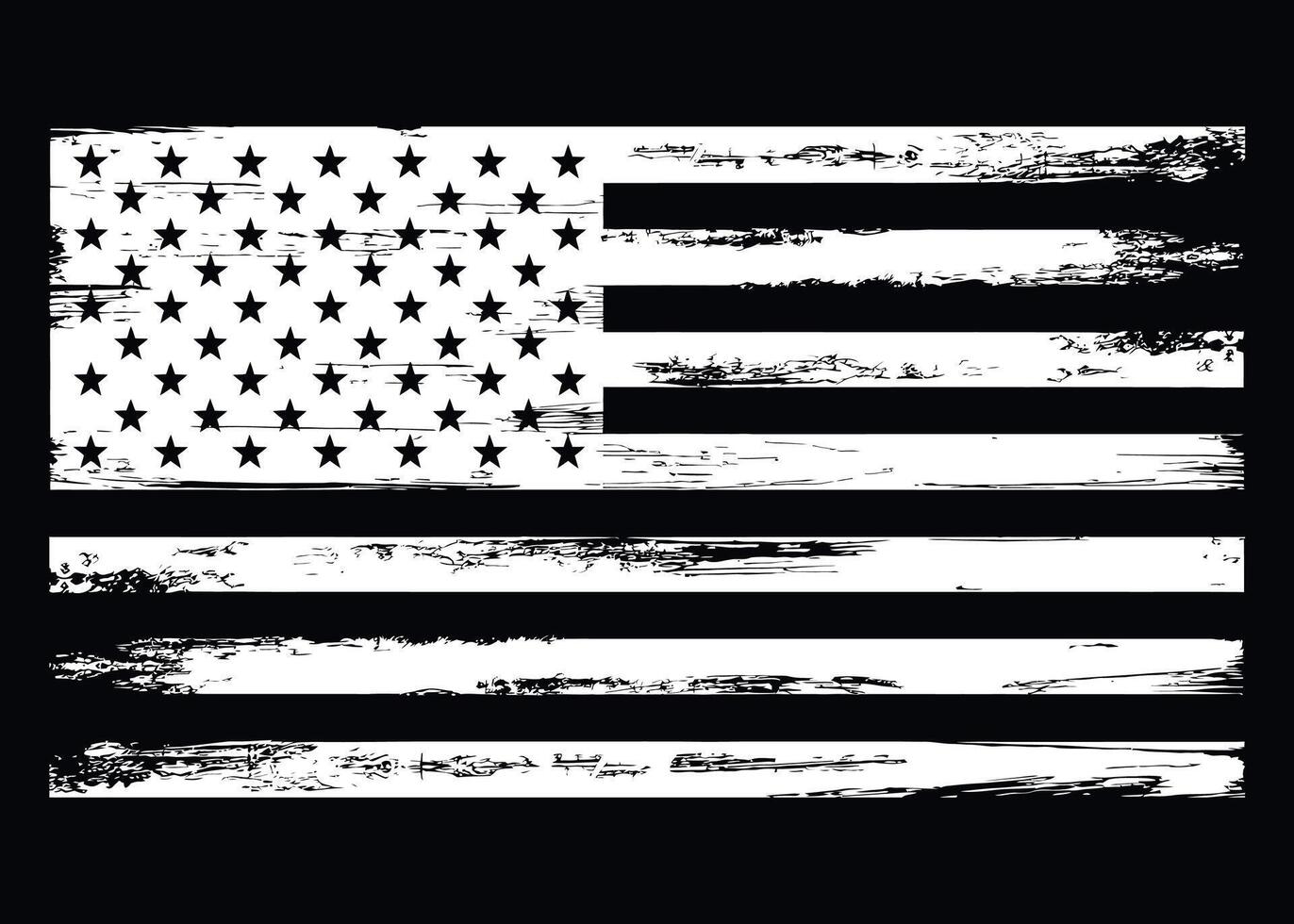 Grunge American Flag, Rough Distressed Artwork vector