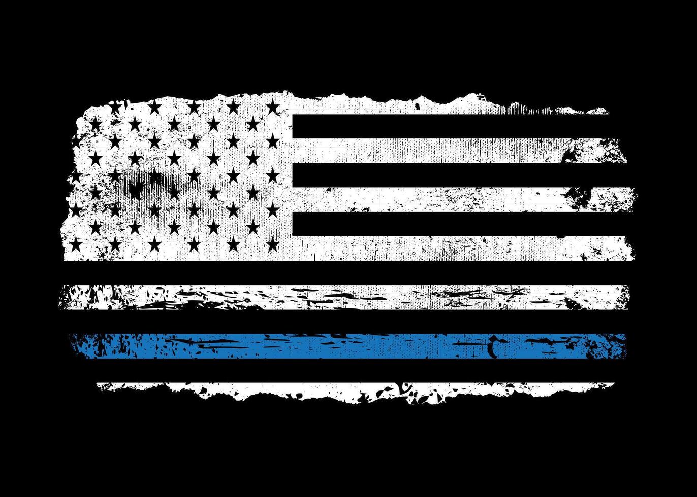 Patriotic USA Flag Featuring a Thin Blue Line, Strong Statement Design vector