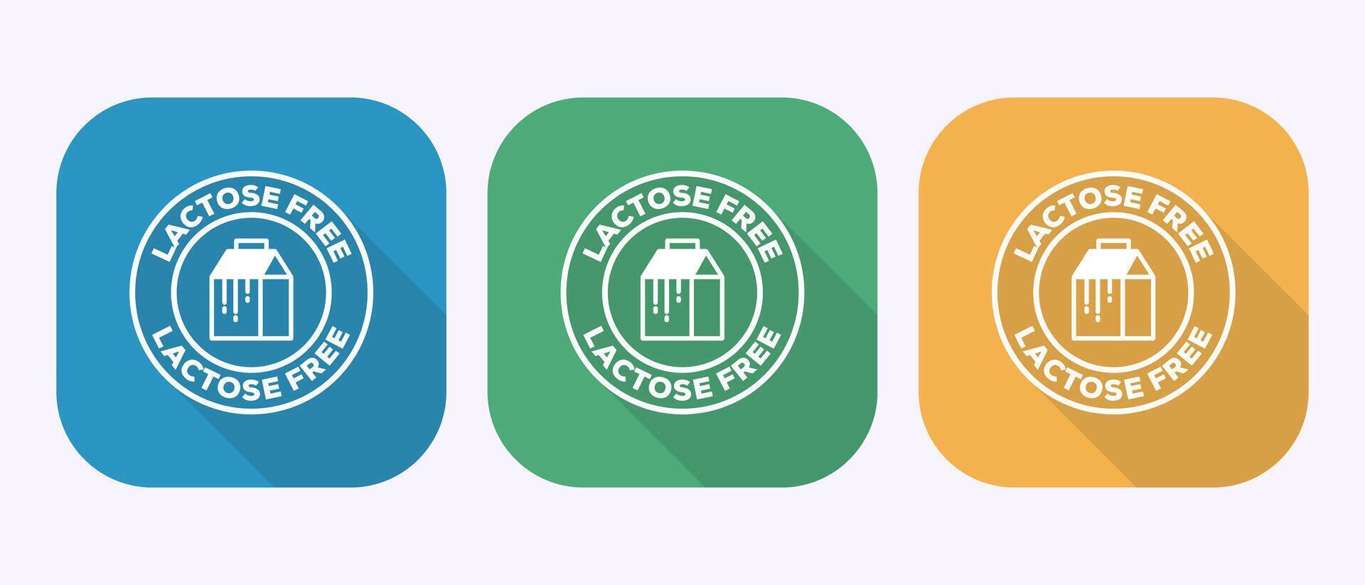 Lactose free icon, healthy food concept icon sign in shadow button design vector
