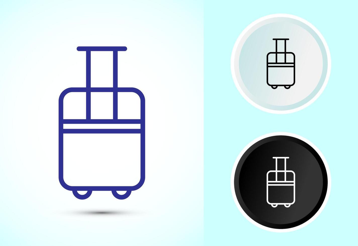 Luggage icon design illustration. Travel baggage sign in color black and white vector
