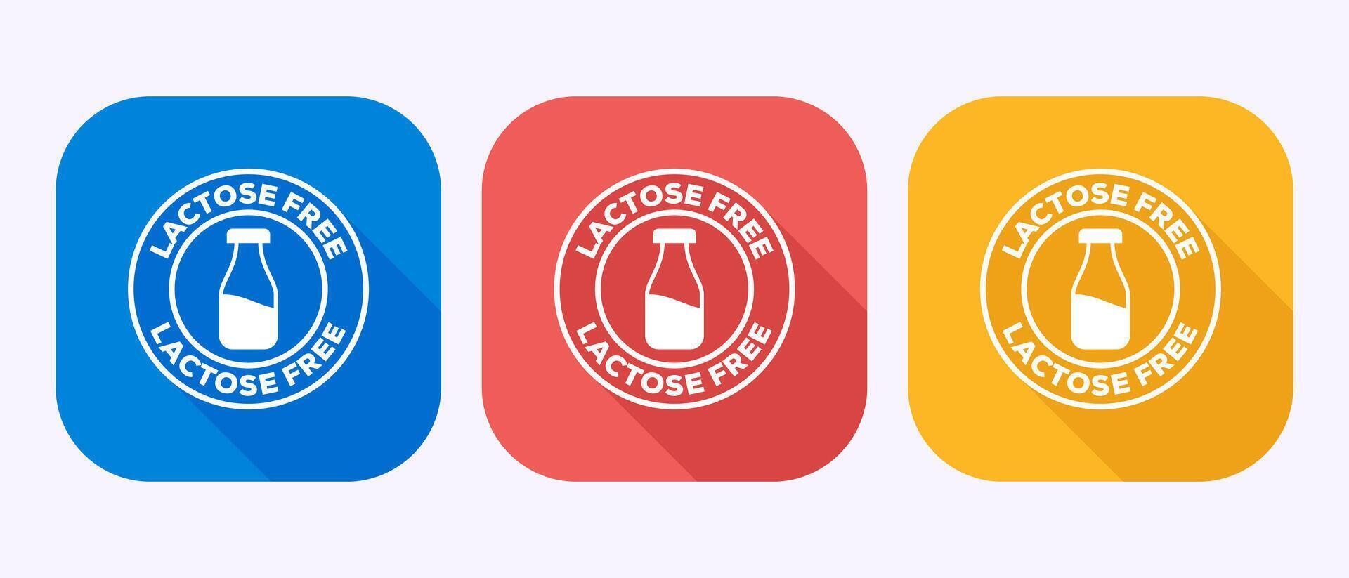 Lactose free icon design, healthy food concept sign in shadow button design vector