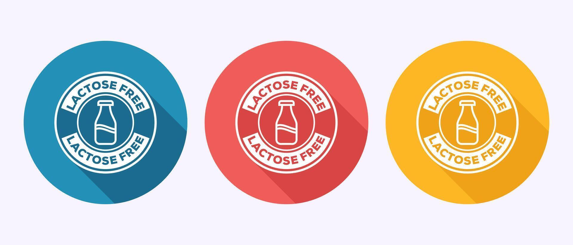 Lactose free icon illustration, healthy food concept icon sign in shadow button design vector