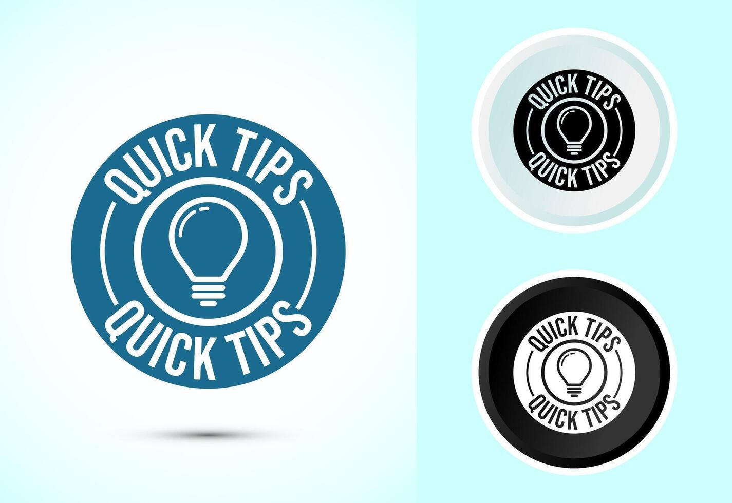 Quick tips icon design illustration, Tips and tricks sign in color black and white vector