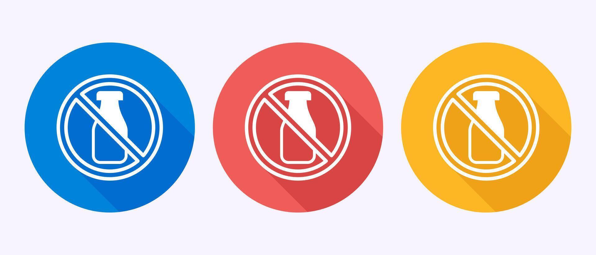 Lactose free icon design illustration, healthy food concept icon in shadow button design vector