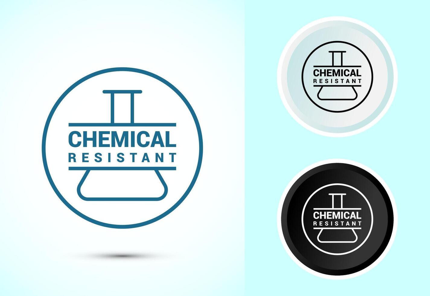 Chemical resistant icon design, Chemical resistant sign in color black and white vector