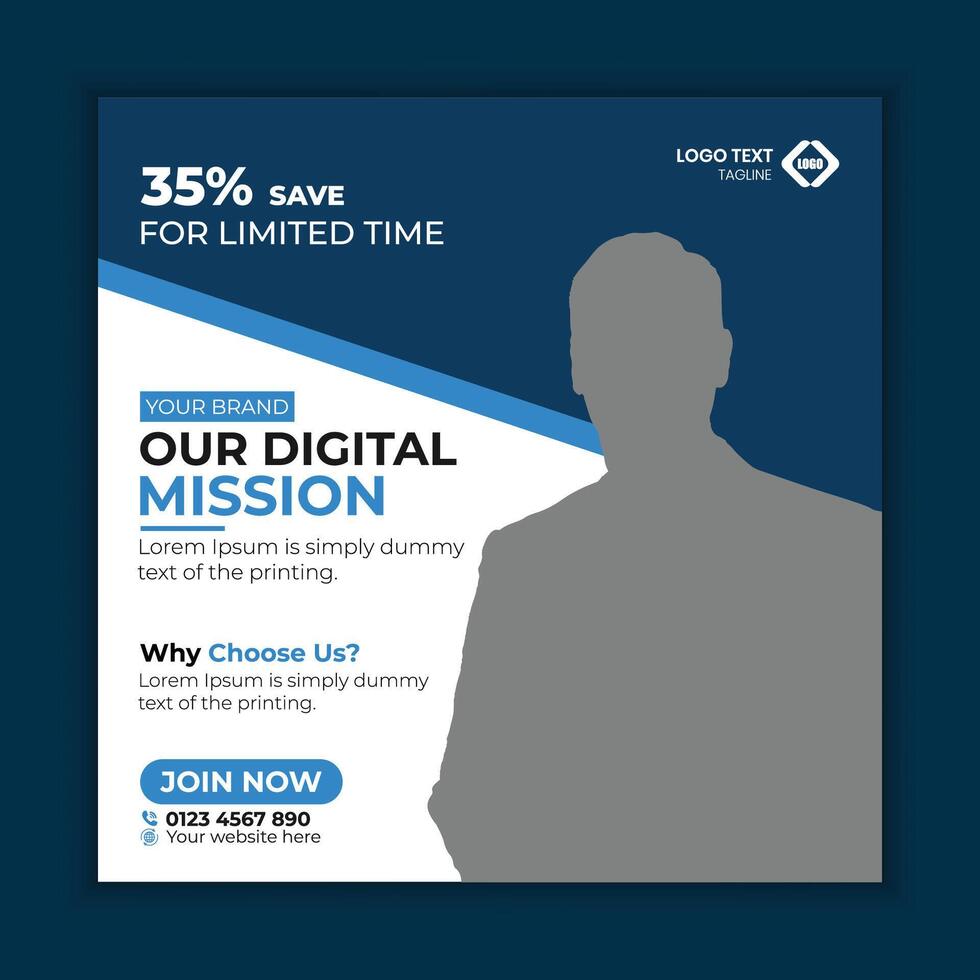 Digital Business Mission ad vector