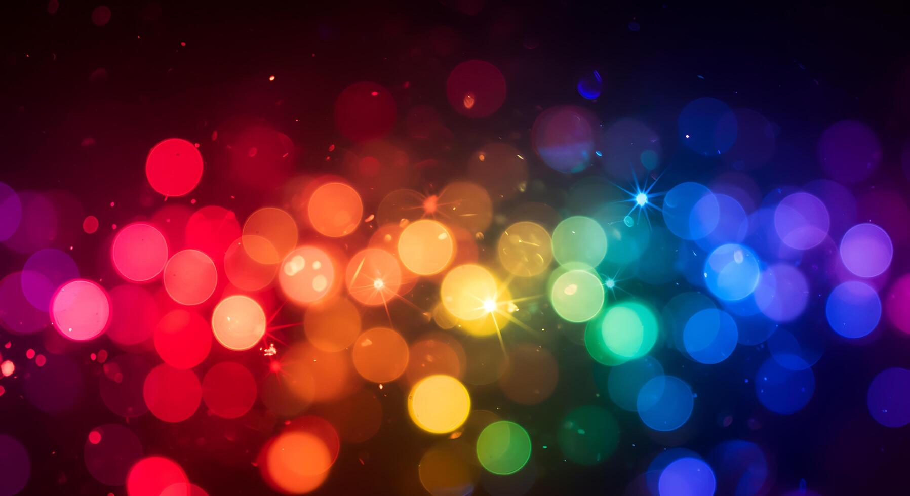Colorful lights on a black background photo