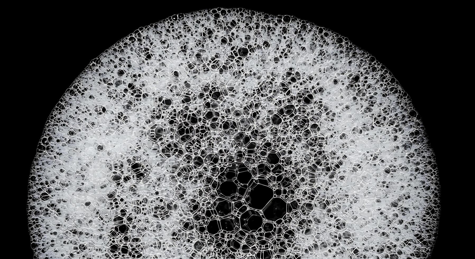 A black and white photo of a bubble