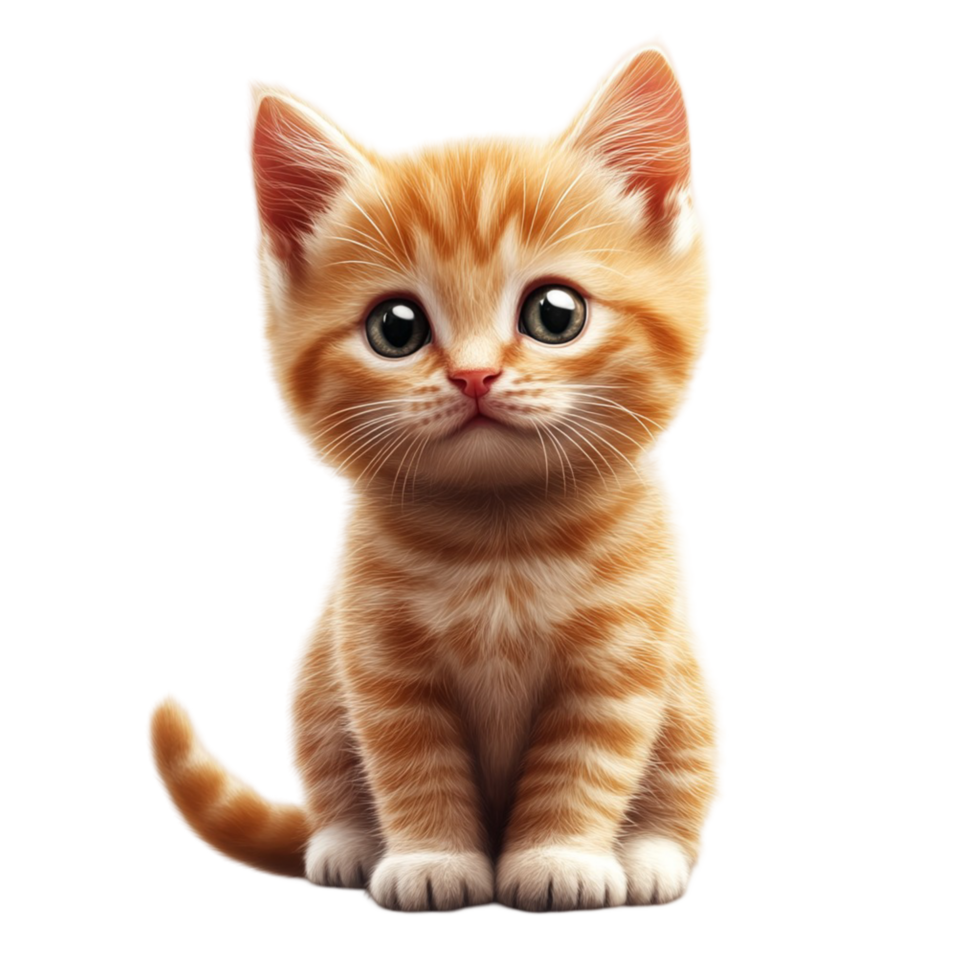 Ginger Tabby Kitten Portrait Orange Cat png