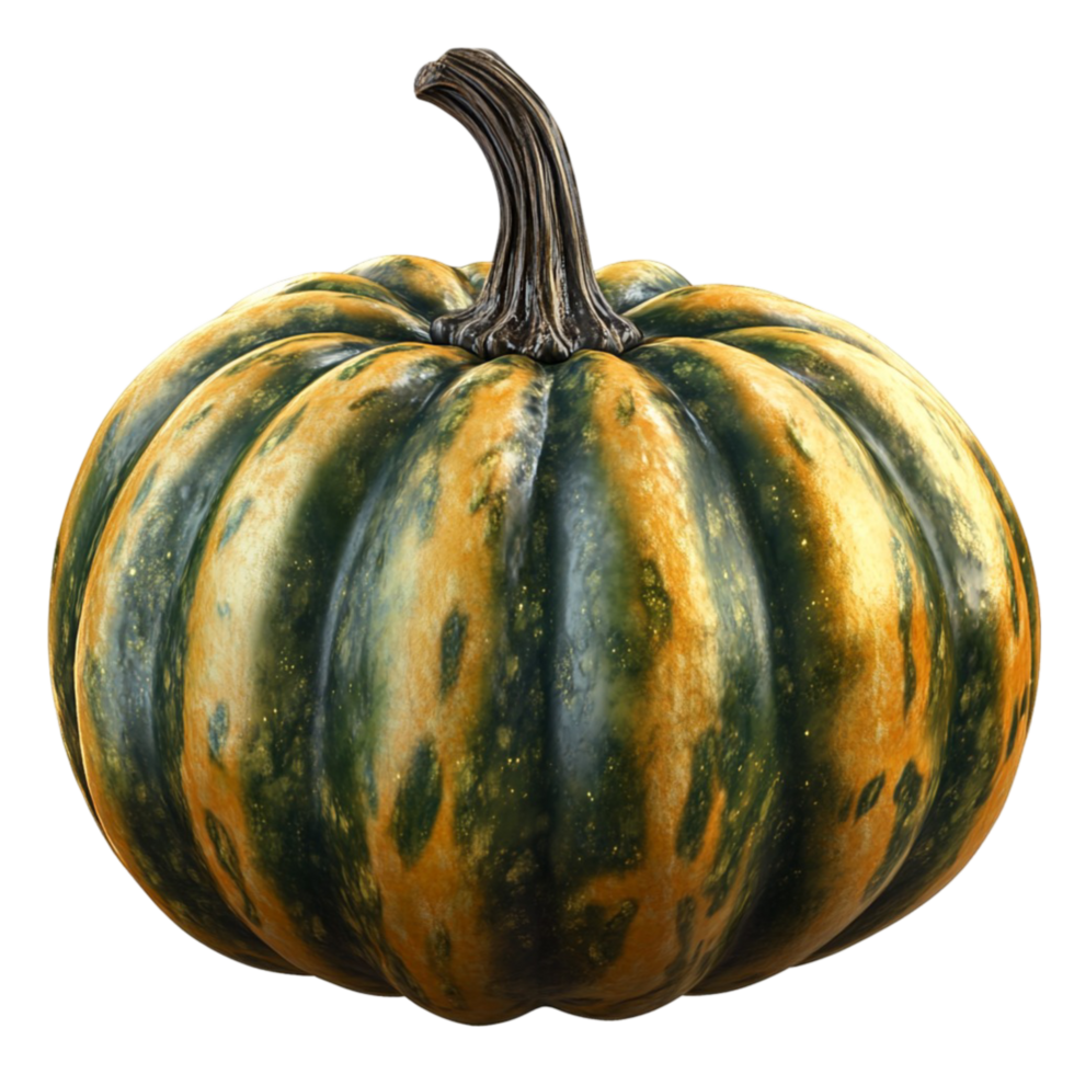 Green Striped Pumpkin Autumn Harvest Thanksgiving Decoration png
