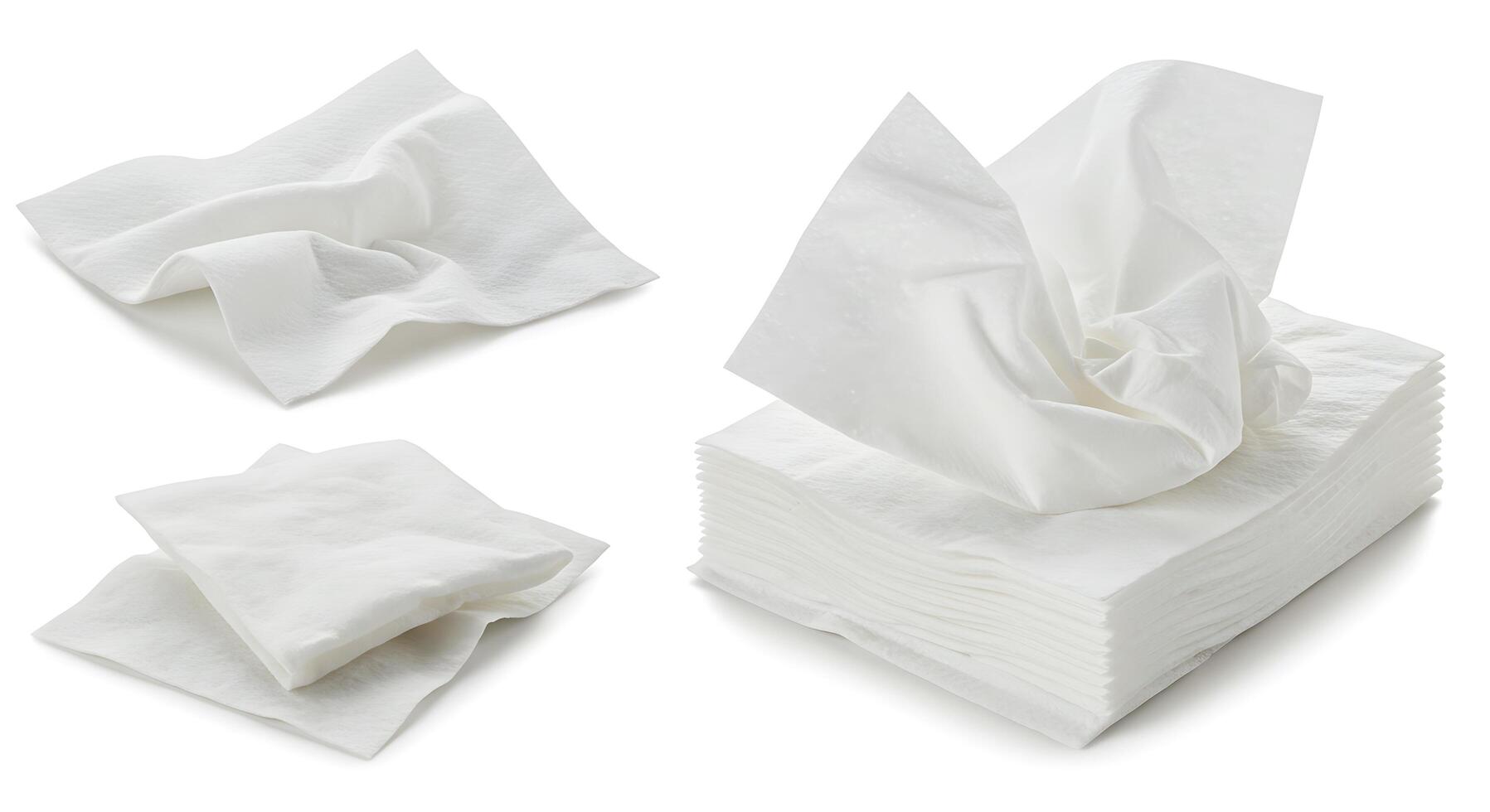Several white tissues and a folded one photo