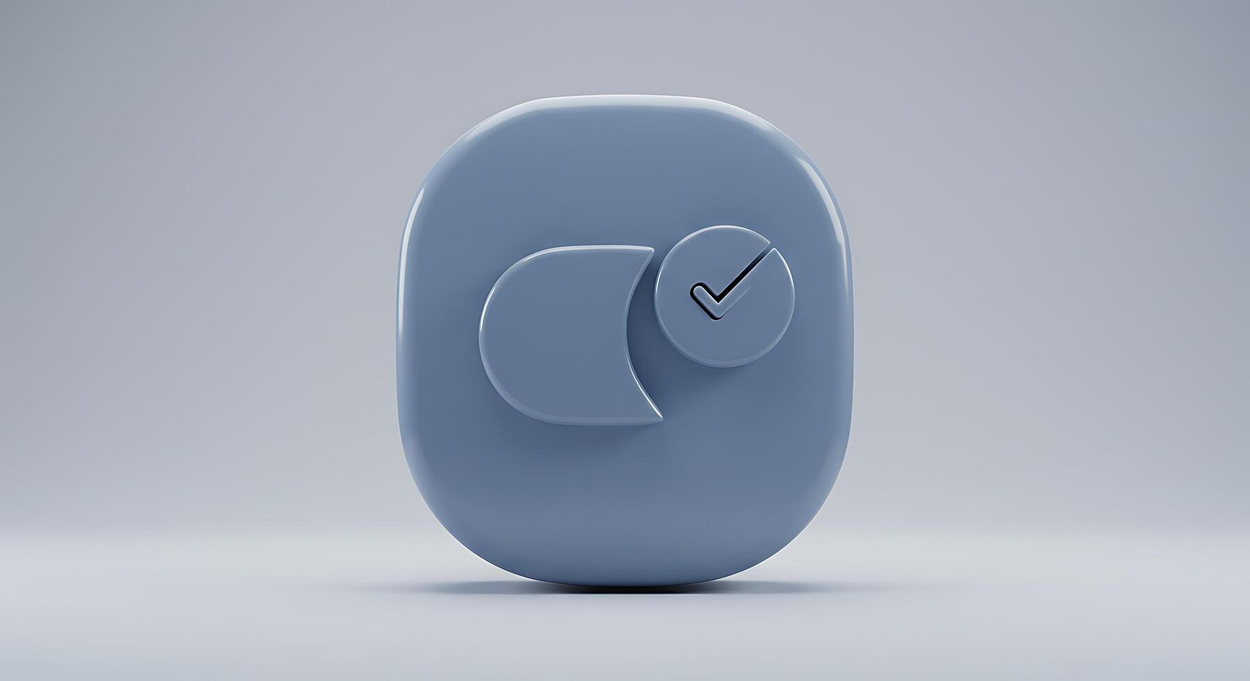 A blue object with a check mark on it photo