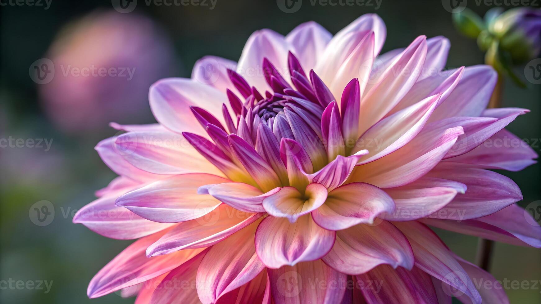 Delicate Pink Dahlia Bloom in Soft Sunlight photo