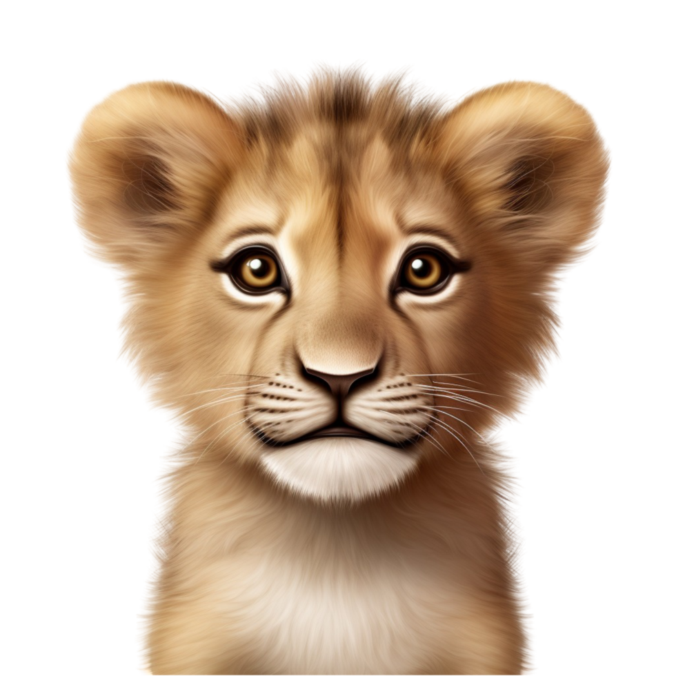 Young Lion Cub with a Curious Expression png