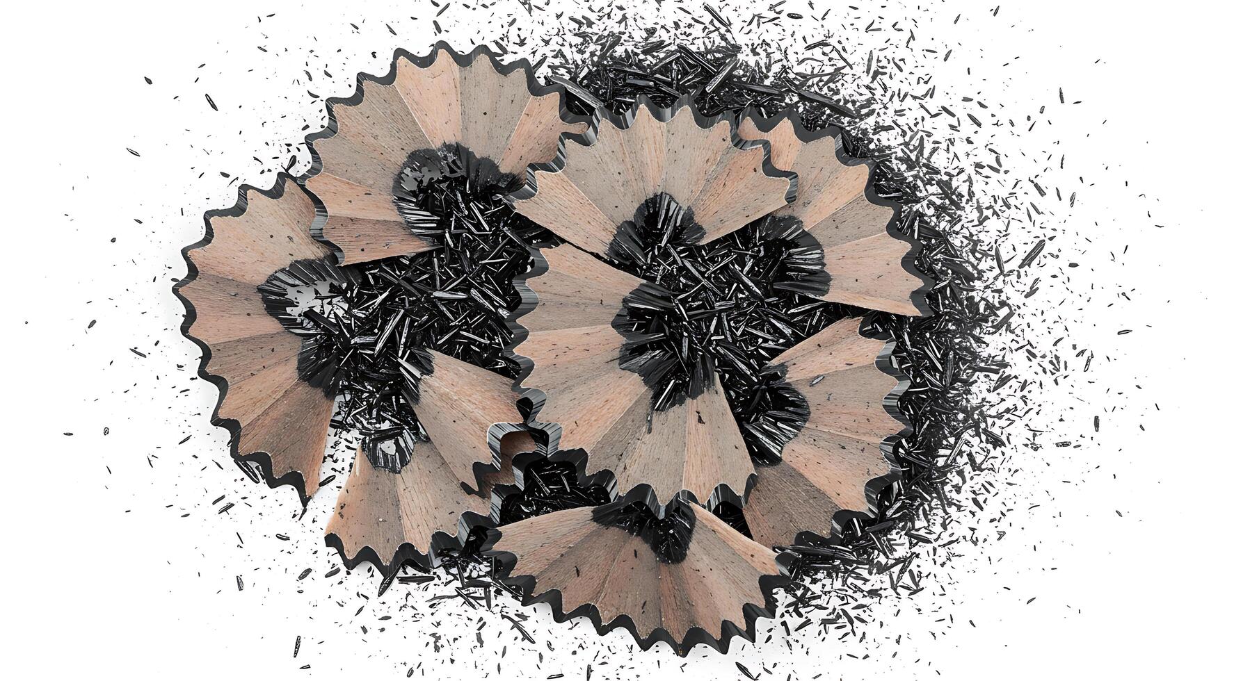 A pile of pencils with a hole in the middle photo